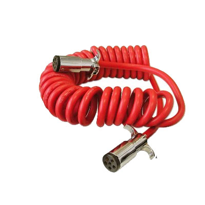 (image for) Replacement 6-Wire Flexo-Coil Tow Bar Power Cord With 6 Round Plugs #1046-R3